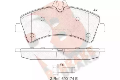 Комплект тормозных колодок (R BRAKE: RB1849)