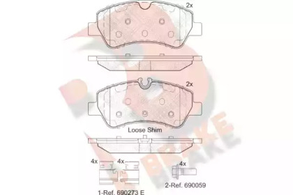 Комплект тормозных колодок (R BRAKE: RB2116)