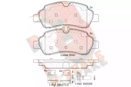 Комплект тормозных колодок (R BRAKE: RB2224)