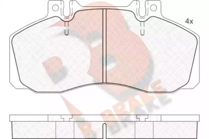 Комплект тормозных колодок (R BRAKE: RB0722-204)