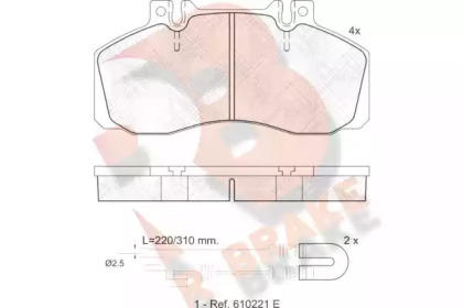 Комплект тормозных колодок (R BRAKE: RB0722)