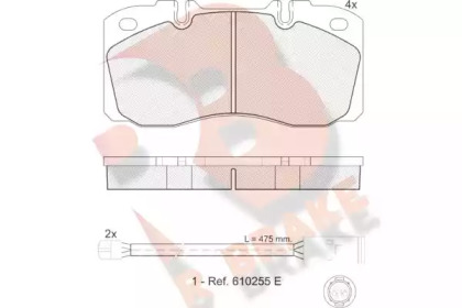 Комплект тормозных колодок (R BRAKE: RB1161-116)