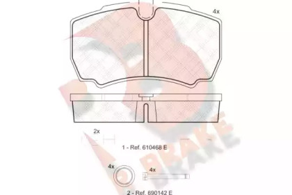 Комплект тормозных колодок (R BRAKE: RB1640-117)