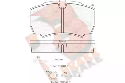 Комплект тормозных колодок (R BRAKE: RB1640-229)