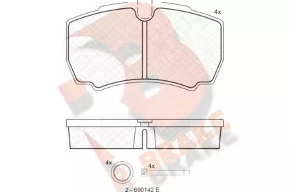 Комплект тормозных колодок (R BRAKE: RB1640)