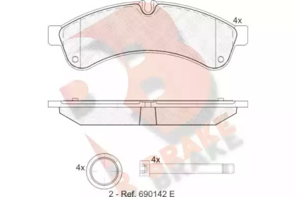 Комплект тормозных колодок (R BRAKE: RB1880)