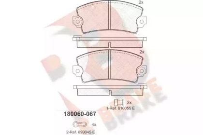 Комплект тормозных колодок (R BRAKE: RB0060-067)