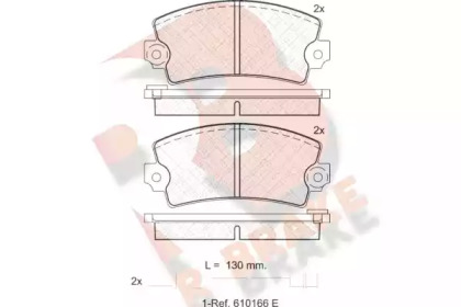 Комплект тормозных колодок (R BRAKE: RB0101-066)