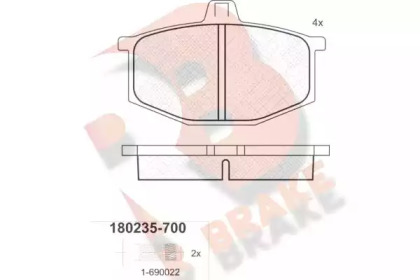 Комплект тормозных колодок (R BRAKE: RB0235-700)