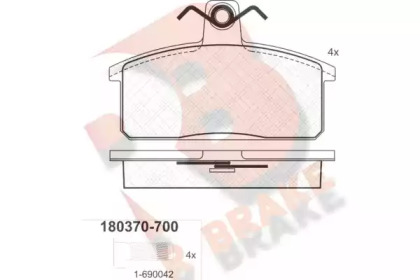 Комплект тормозных колодок (R BRAKE: RB0370-700)