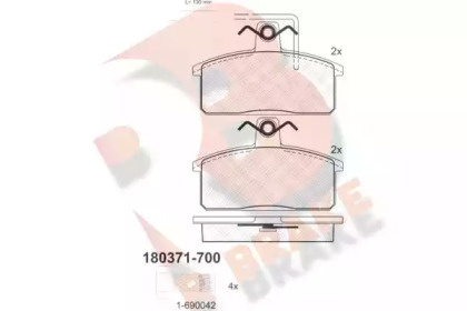 Комплект тормозных колодок (R BRAKE: RB0371-700)