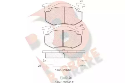 Комплект тормозных колодок (R BRAKE: RB0417-066)