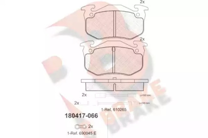 Комплект тормозных колодок (R BRAKE: RB0417)