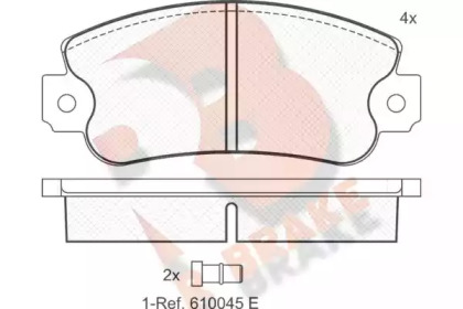 Комплект тормозных колодок (R BRAKE: RB0418)