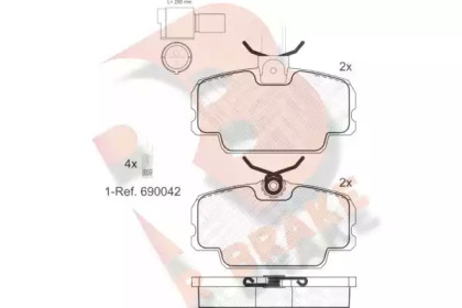 Комплект тормозных колодок (R BRAKE: RB0419-006)