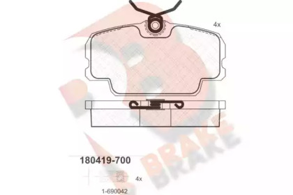 Комплект тормозных колодок (R BRAKE: RB0419-700)