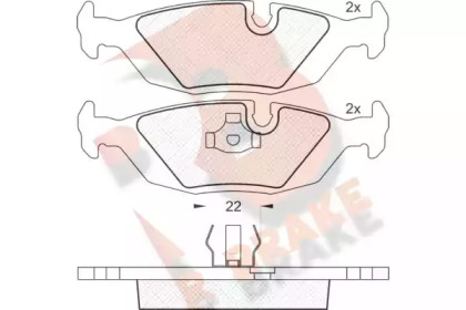 Комплект тормозных колодок (R BRAKE: RB0422)