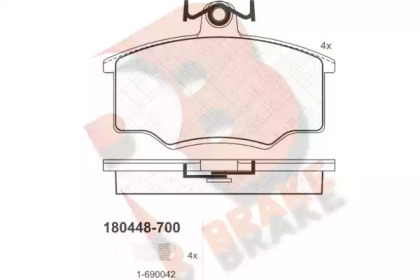 Комплект тормозных колодок (R BRAKE: RB0448-700)