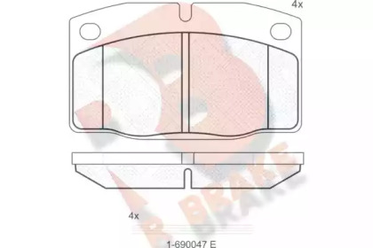 Комплект тормозных колодок (R BRAKE: RB0454-066)