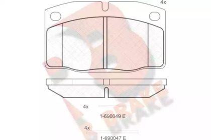 Комплект тормозных колодок (R BRAKE: RB0454-072)