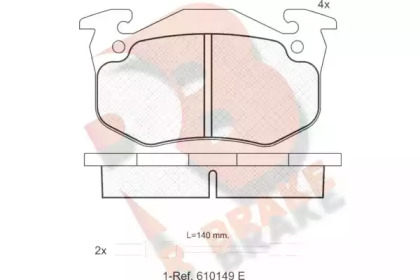 Комплект тормозных колодок (R BRAKE: RB0457)