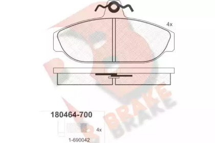 Комплект тормозных колодок (R BRAKE: RB0464-700)