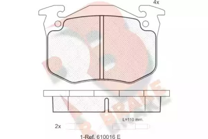 Комплект тормозных колодок (R BRAKE: RB0469)