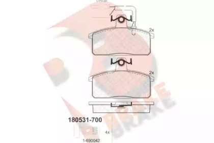 Комплект тормозных колодок (R BRAKE: RB0531-700)