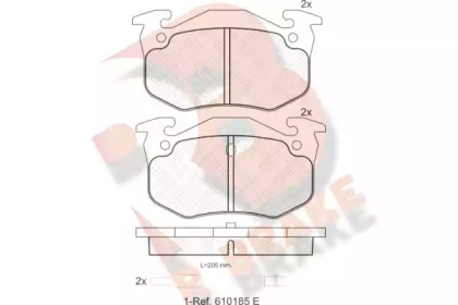 Комплект тормозных колодок (R BRAKE: RB0535)