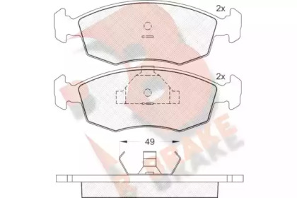 Комплект тормозных колодок (R BRAKE: RB0543)