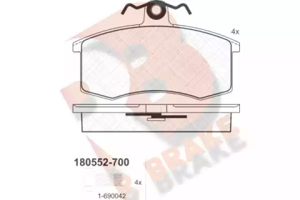 Комплект тормозных колодок (R BRAKE: RB0552-700)