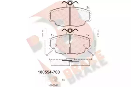 Комплект тормозных колодок (R BRAKE: RB0554-700)