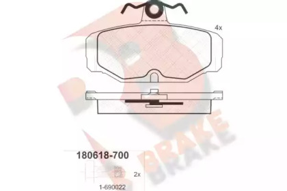 Комплект тормозных колодок (R BRAKE: RB0618-700)