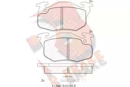 Комплект тормозных колодок (R BRAKE: RB0633)