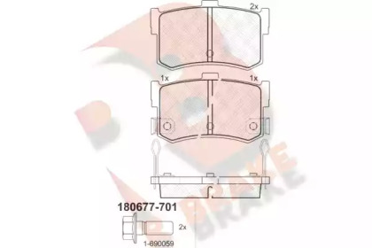 Комплект тормозных колодок (R BRAKE: RB0677-701)