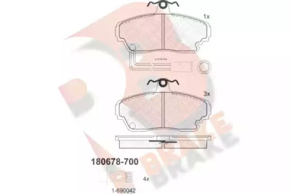 Комплект тормозных колодок (R BRAKE: RB0678-700)