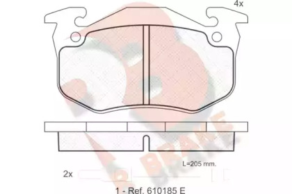 Комплект тормозных колодок (R BRAKE: RB0723)