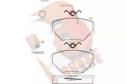 Комплект тормозных колодок (R BRAKE: RB0729-203)