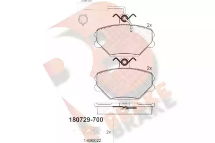 Комплект тормозных колодок (R BRAKE: RB0729-700)