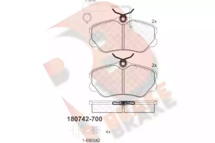 Комплект тормозных колодок (R BRAKE: RB0742-700)