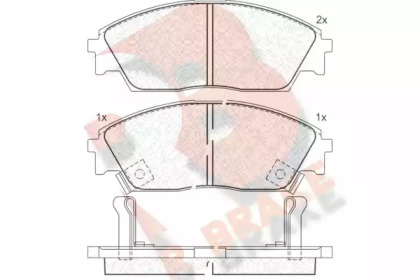 Комплект тормозных колодок (R BRAKE: RB0755)