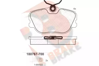 Комплект тормозных колодок (R BRAKE: RB0767-700)