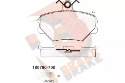 Комплект тормозных колодок (R BRAKE: RB0780-700)