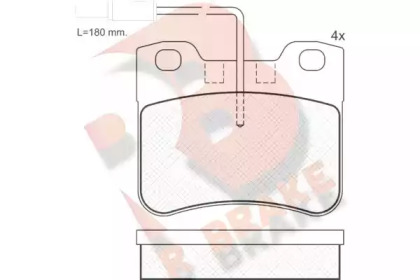 Комплект тормозных колодок (R BRAKE: RB0788-202)