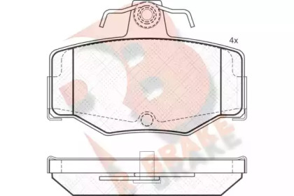 Комплект тормозных колодок (R BRAKE: RB0804)