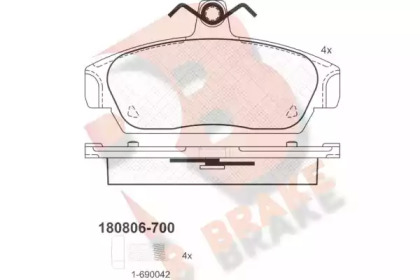 Комплект тормозных колодок (R BRAKE: RB0806-700)