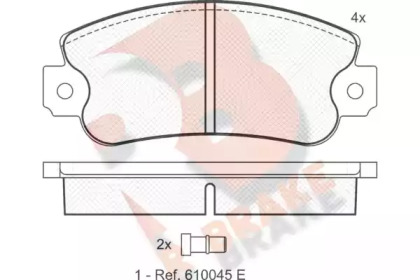 Комплект тормозных колодок (R BRAKE: RB0838)