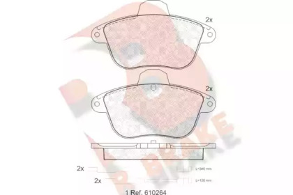 Комплект тормозных колодок (R BRAKE: RB0856)