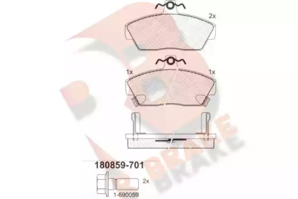 Комплект тормозных колодок (R BRAKE: RB0859-701)