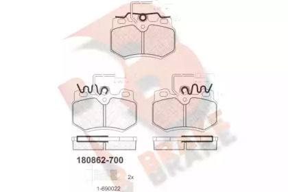 Комплект тормозных колодок (R BRAKE: RB0862-700)